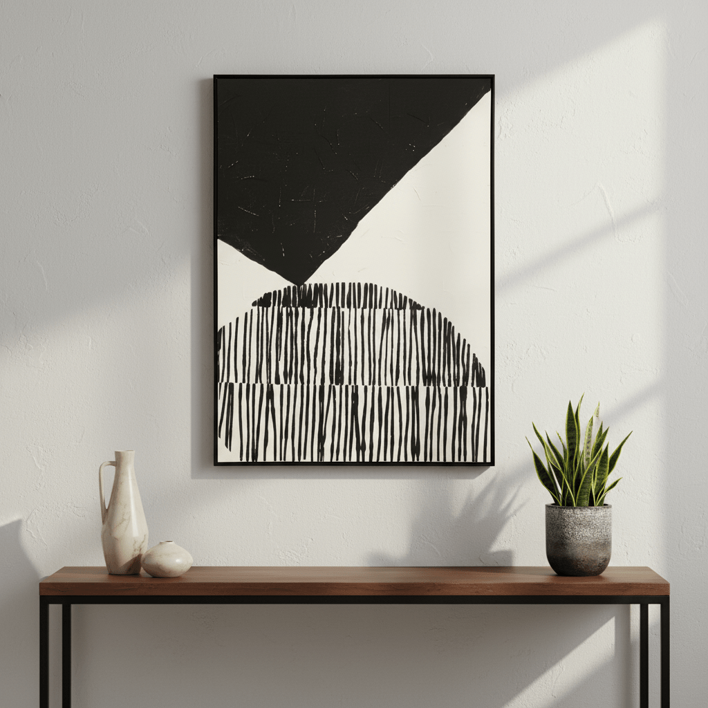 Astratto Black and White Abstract Textured Wall Art