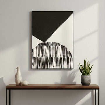 Astratto Black and White Abstract Textured Wall Art