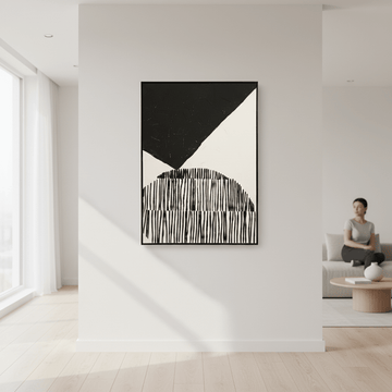 Astratto Black and White Abstract Textured Wall Art