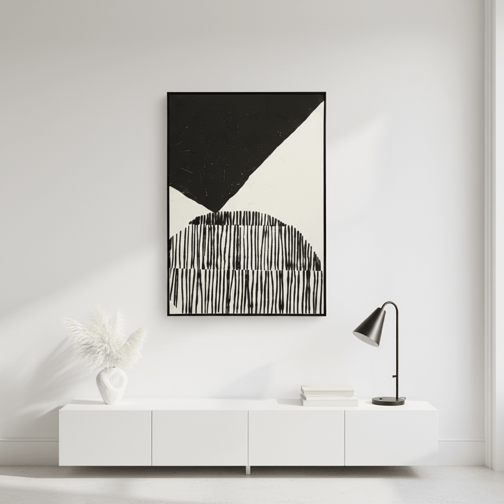 Astratto Black and White Abstract Textured Wall Art