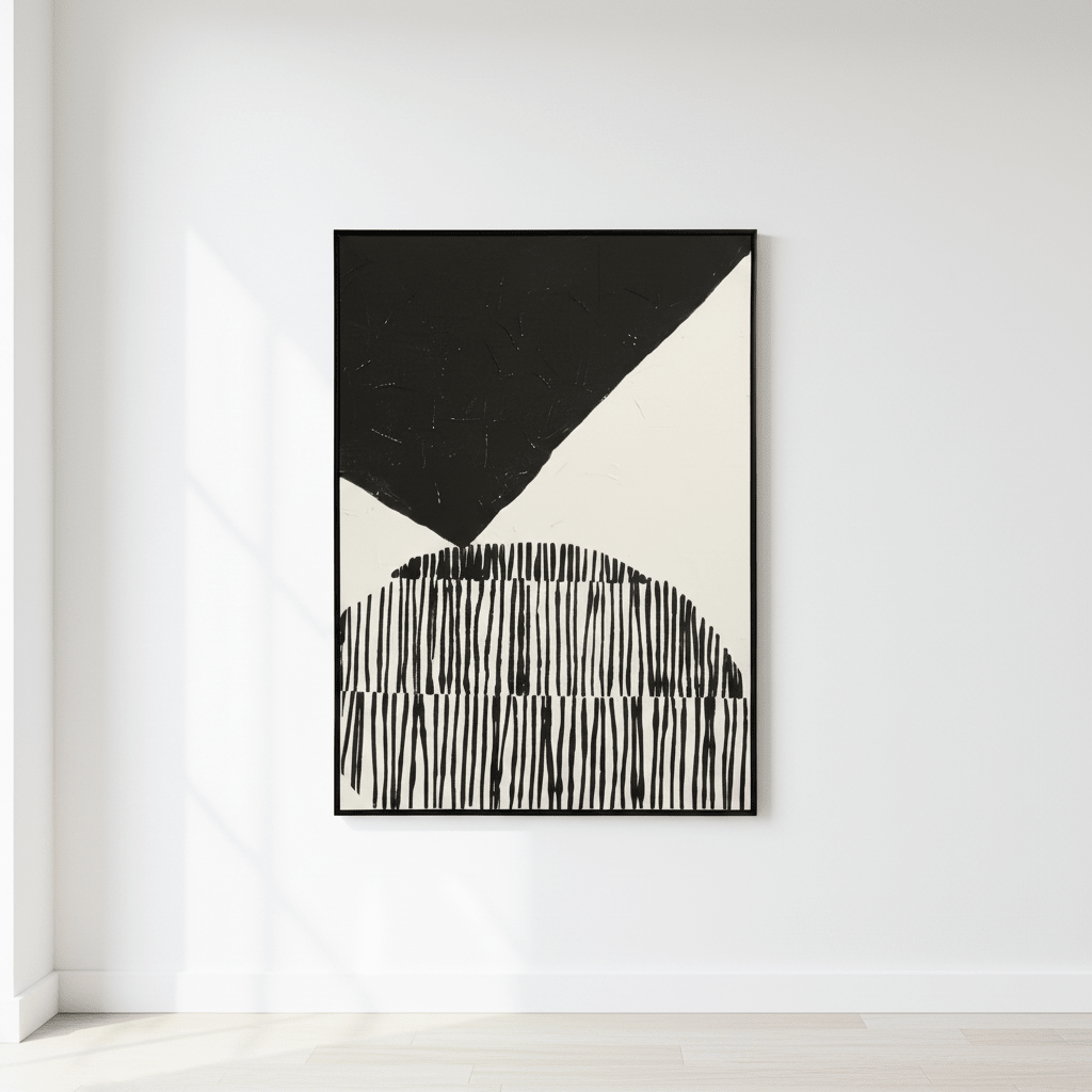 Astratto Black and White Abstract Textured Wall Art
