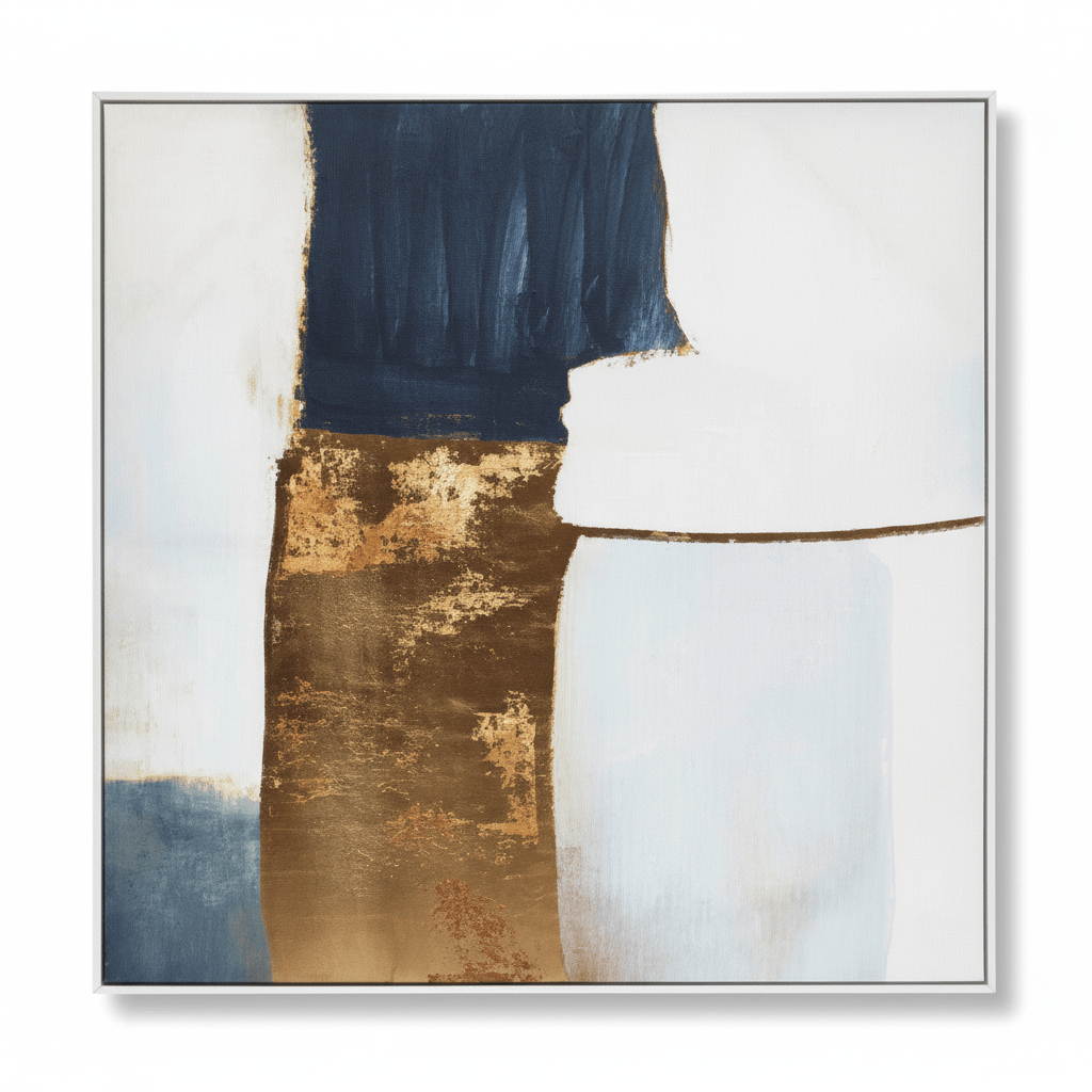 Astratto Blue And Gold Foil Wall Art