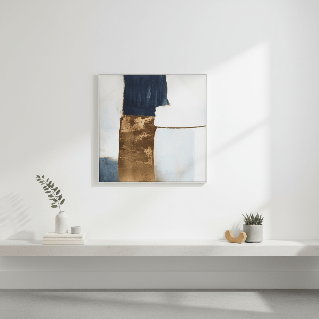 Astratto Blue And Gold Foil Wall Art