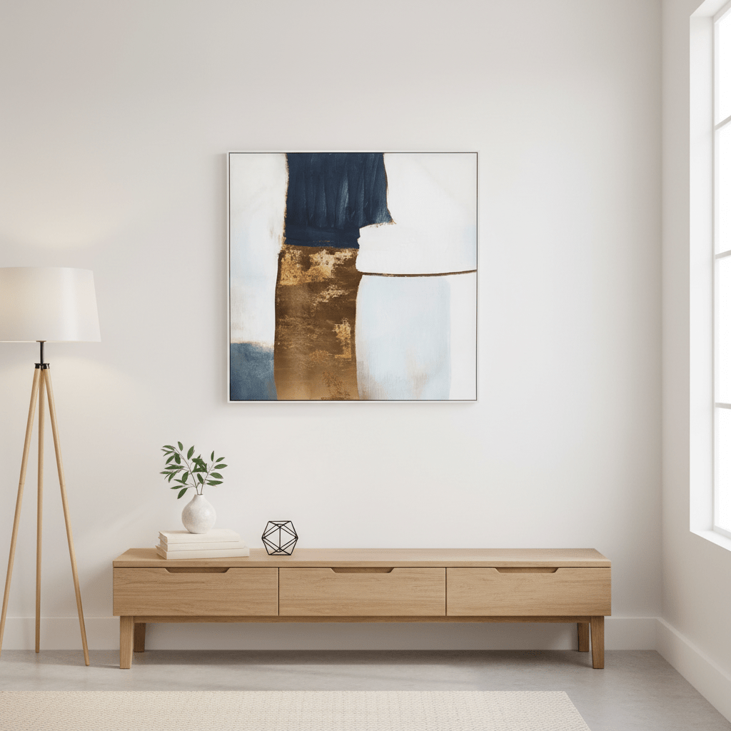 Astratto Blue And Gold Foil Wall Art