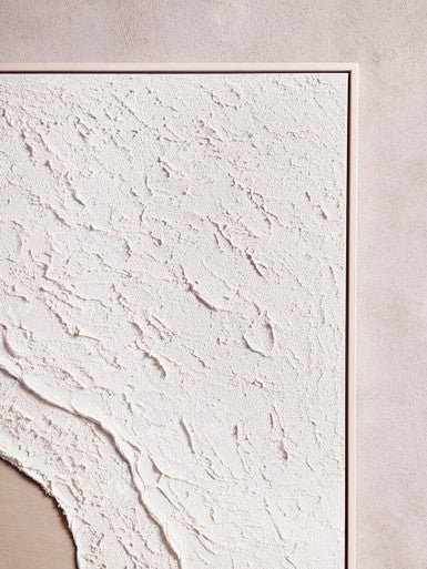 Astratto Canvas Natural And White Textured Plaster Wall Art