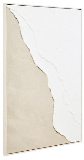 Astratto Canvas Natural And White Textured Plaster Wall Art