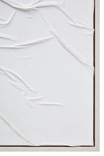 Astratto Canvas White Pleated Fabric Hand Painted Wall Art