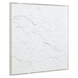 Astratto Canvas White Pleated Fabric Hand Painted Wall Art