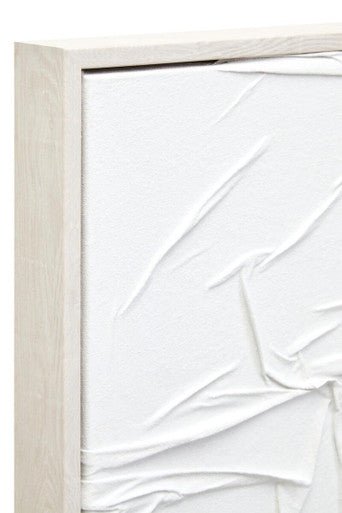 Astratto Canvas White Pleated Fabric Hand Painted Wall Art