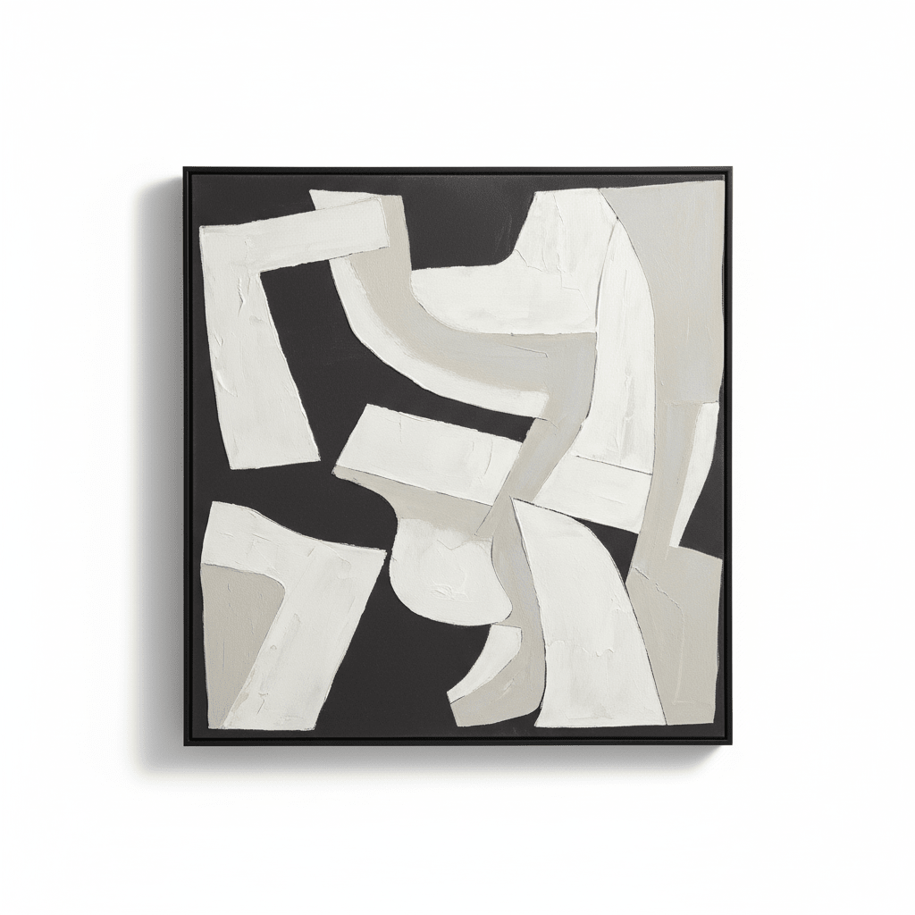 Astratto Monochrome Abstract Textured Wall Art