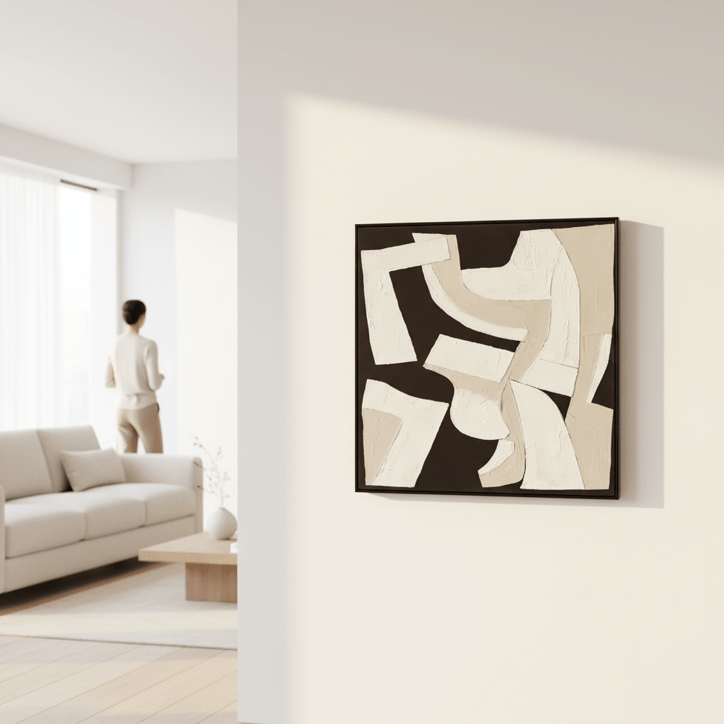Astratto Monochrome Abstract Textured Wall Art
