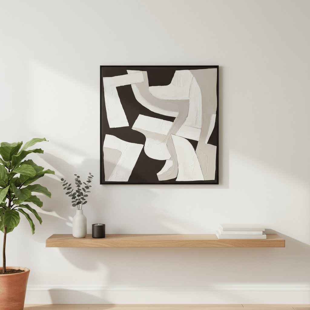 Astratto Monochrome Abstract Textured Wall Art