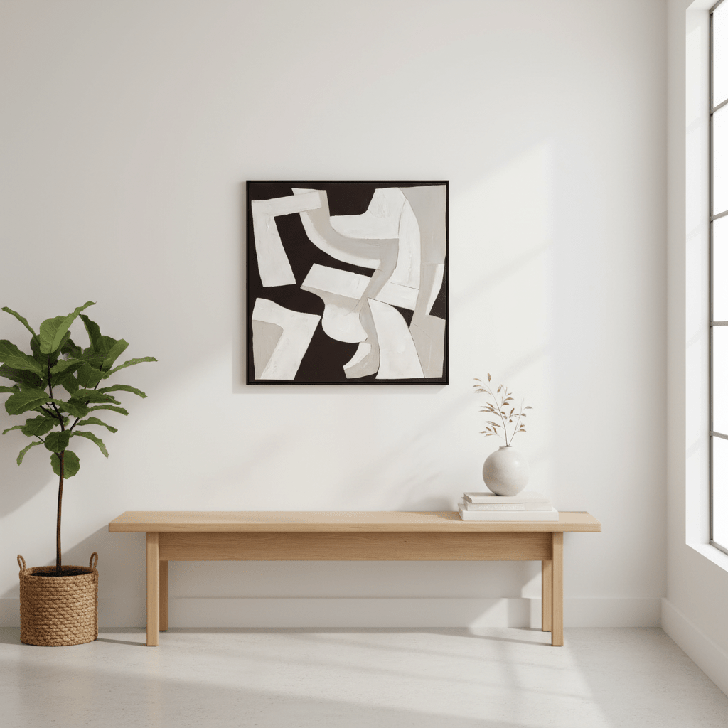 Astratto Monochrome Abstract Textured Wall Art