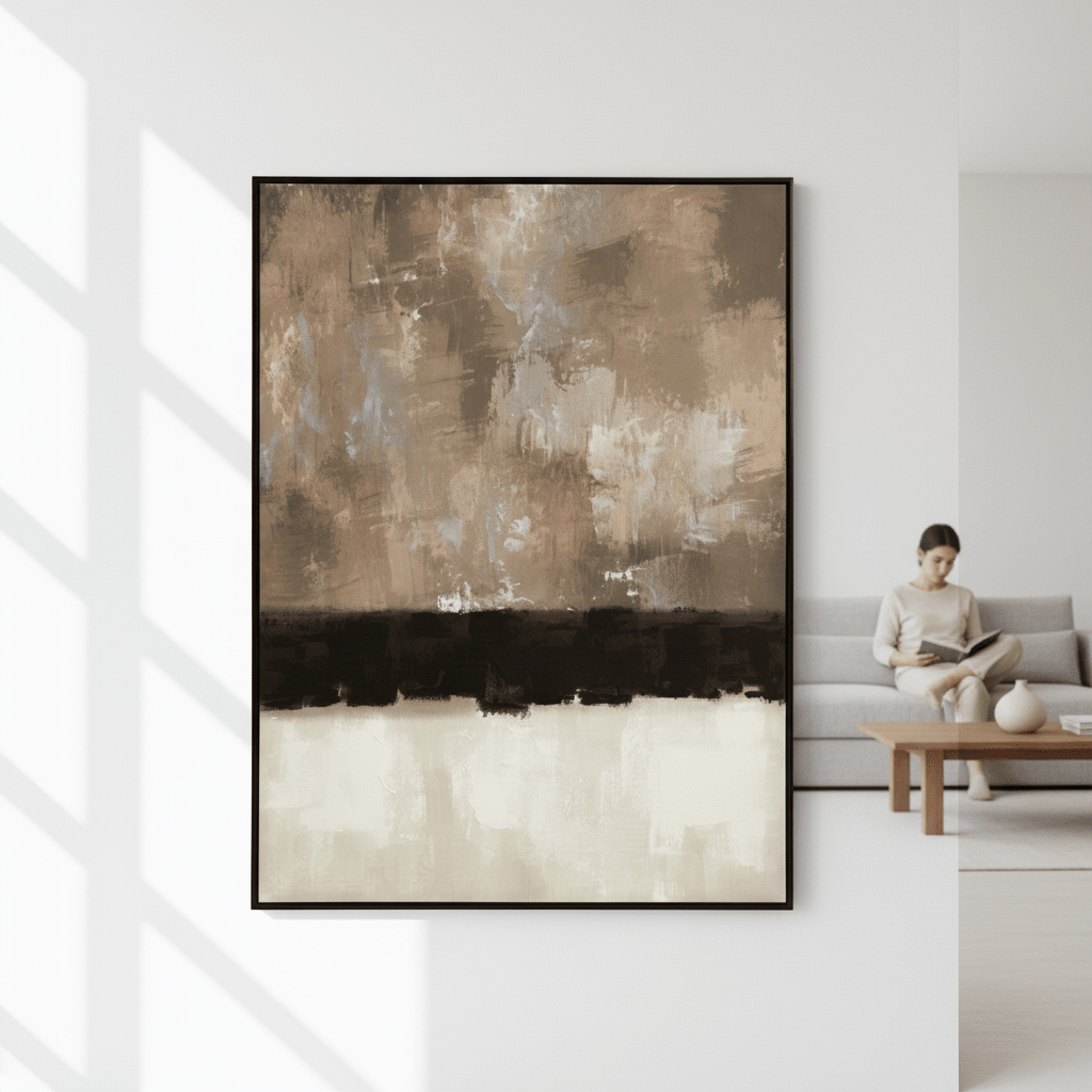 Astratto Monochrome Textured Canvas Wall Art