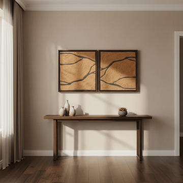 Astratto Set Of 2 Brown and Black Textured Wall Art