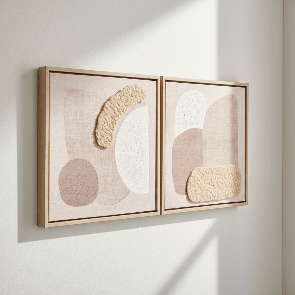 Astratto Set Of 2 Natural Textured Wall Art