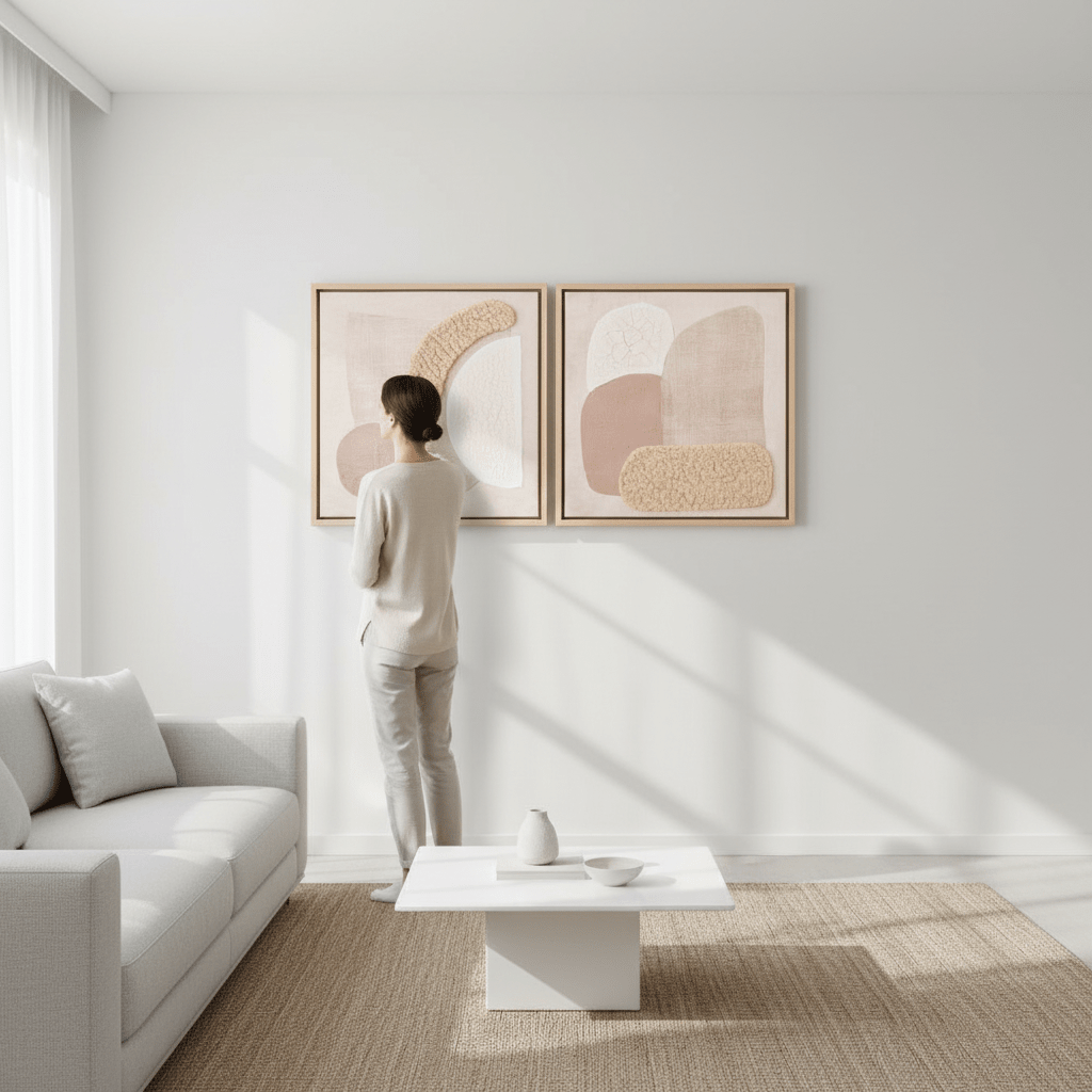 Astratto Set Of 2 Natural Textured Wall Art