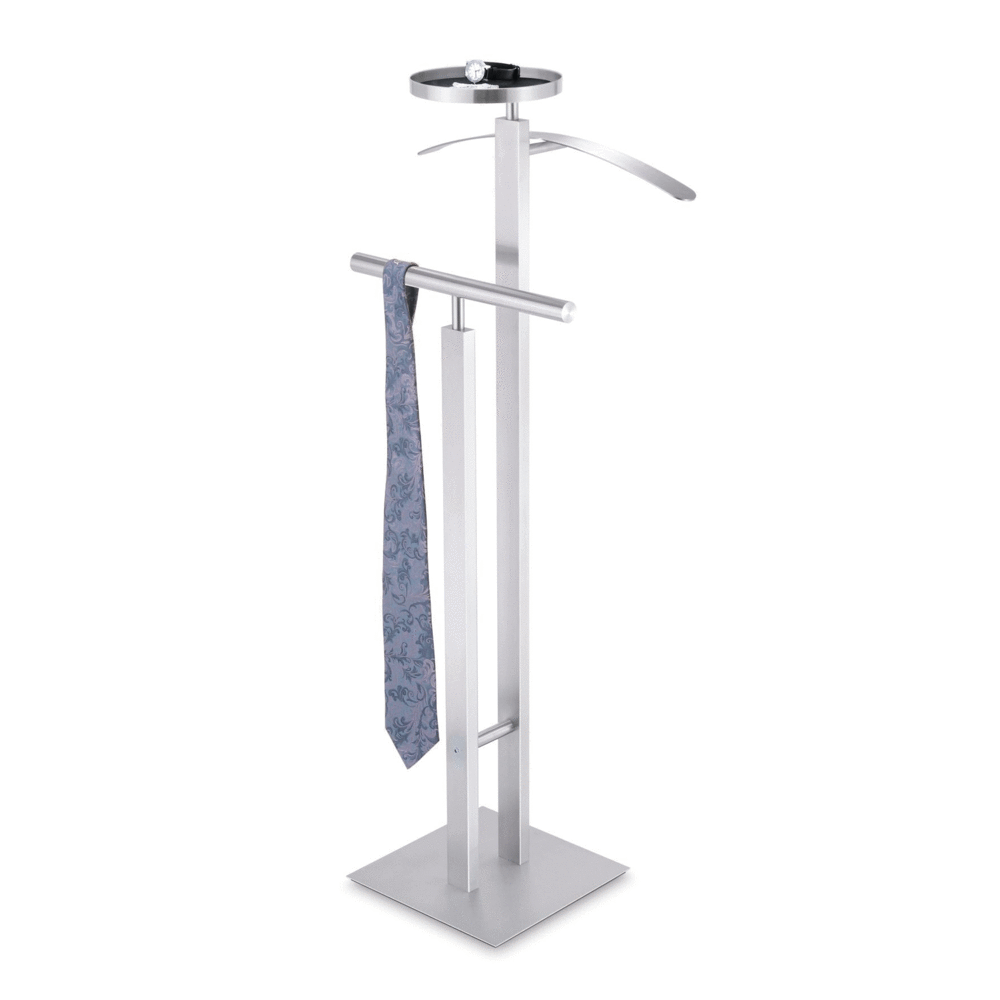 Atacio Premium Brushed Steel Valet Stand - Luxury Clothes Butler