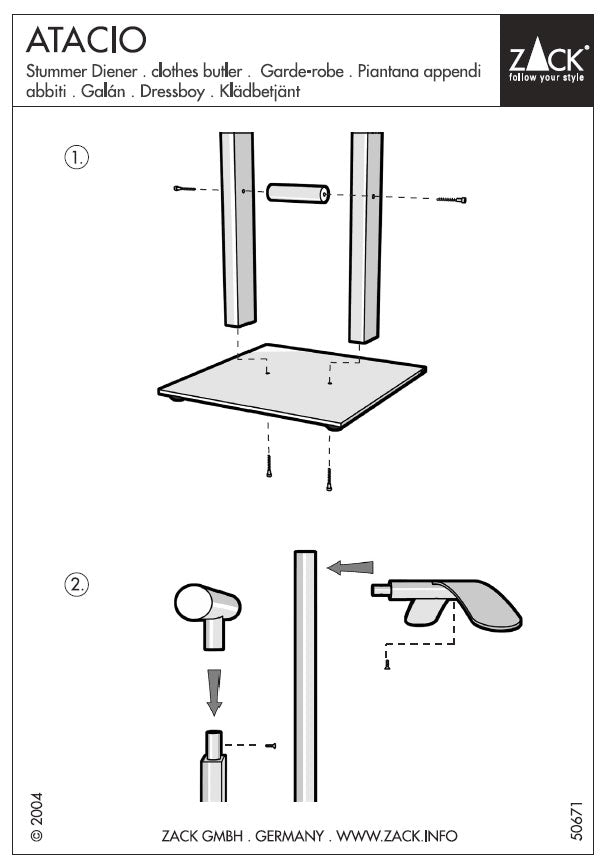 Atacio Premium Brushed Steel Valet Stand - Luxury Clothes Butler