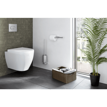 Atore Brushed Stainless Steel Wall Mounted Toilet Brush - Premium Quality Bathroom Accessory