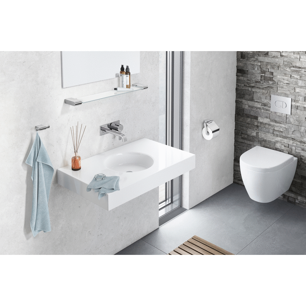 Atore Polished Stainless Steel Toilet Roll Holder with Flap 40453