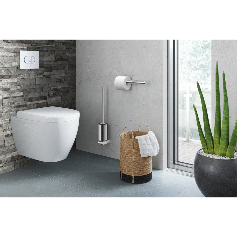 Atore Polished Stainless Steel Wall Toilet Brush 40454