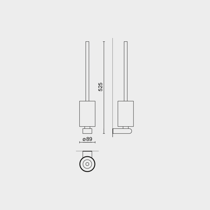 Atore Polished Stainless Steel Wall Toilet Brush 40454