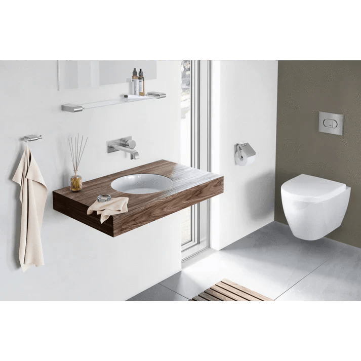 Atore Stainless Steel & Toughened Glass Bathroom Shelf