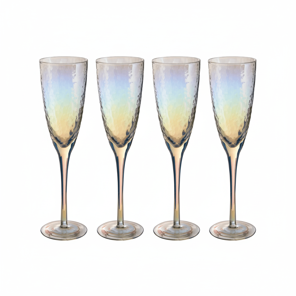 Aurora Set Of 4 Lustre Champagne Glasses