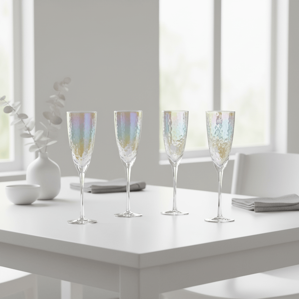 Aurora Set Of 4 Lustre Champagne Glasses