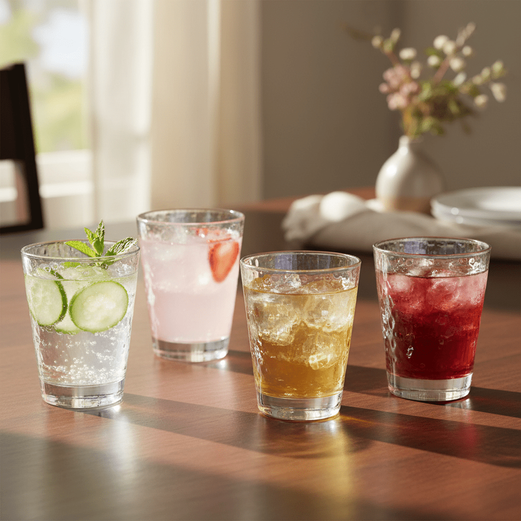 Aurora Set Of 4 Lustre Glass Tumblers