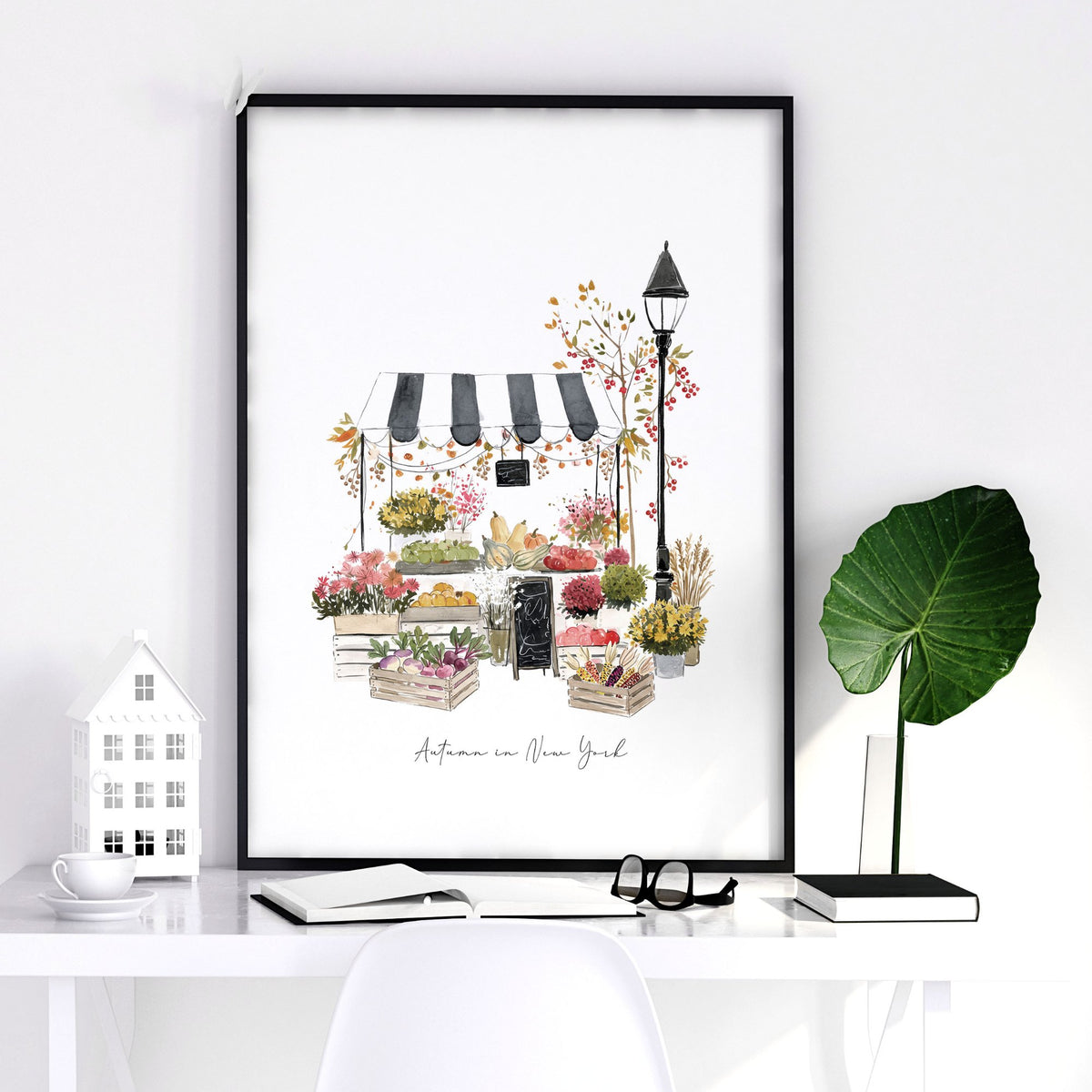 Autumn Artwork New York City Watercolour Travel wall art | "Autumn in New York" — piece 1 of 3 in the set