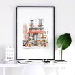 Autumn Artwork New York City Watercolour Travel wall art | 
