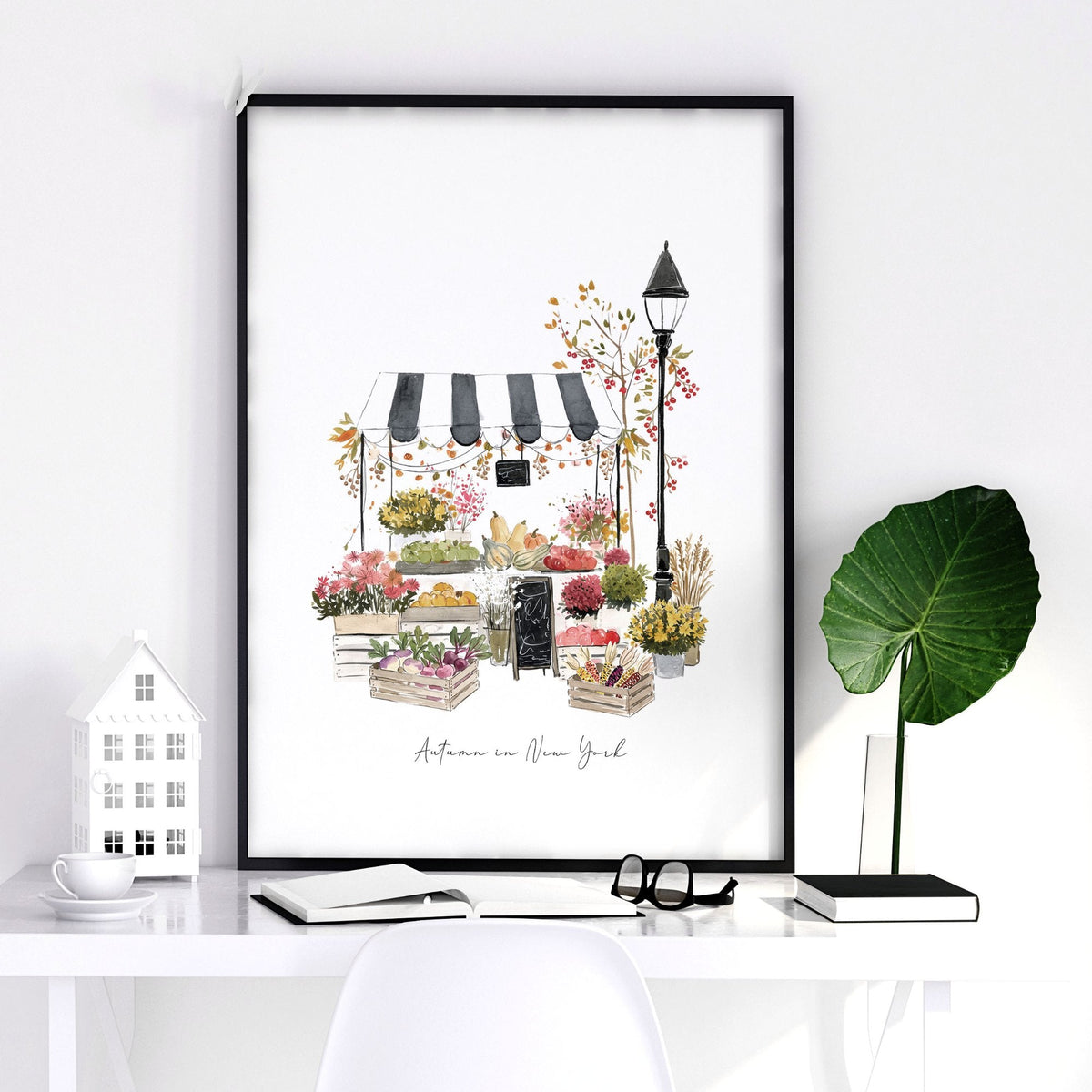 Autumn Artwork New York City Watercolour Travel Wall Art Prints | "Autumn in New York" | Set of 3