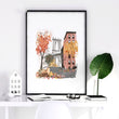 Autumn Artwork New York City Watercolour Travel Wall Art Prints | 