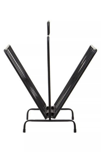 Avento Black Two Pocket Magazine Rack