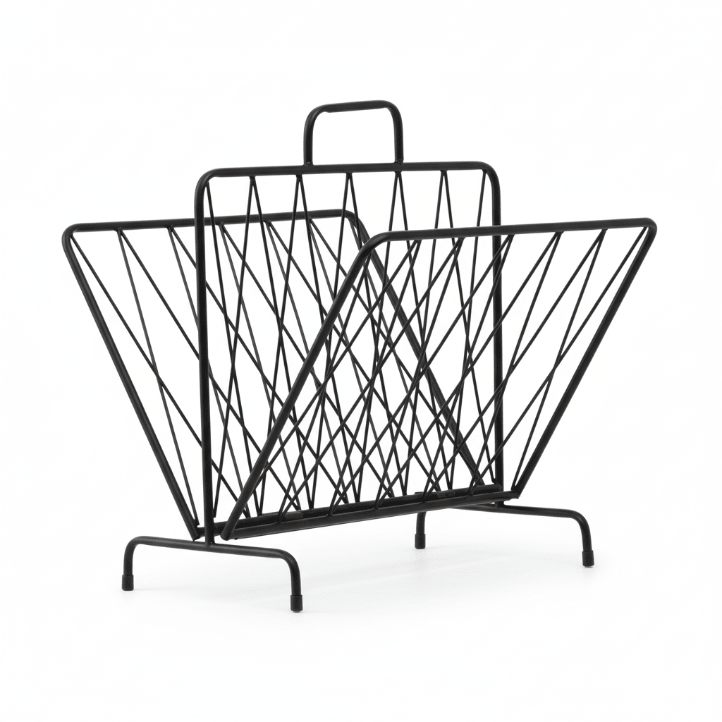 Avento Black Two Pocket Magazine Rack