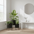 Avento Set Of Three Black Finish Planters
