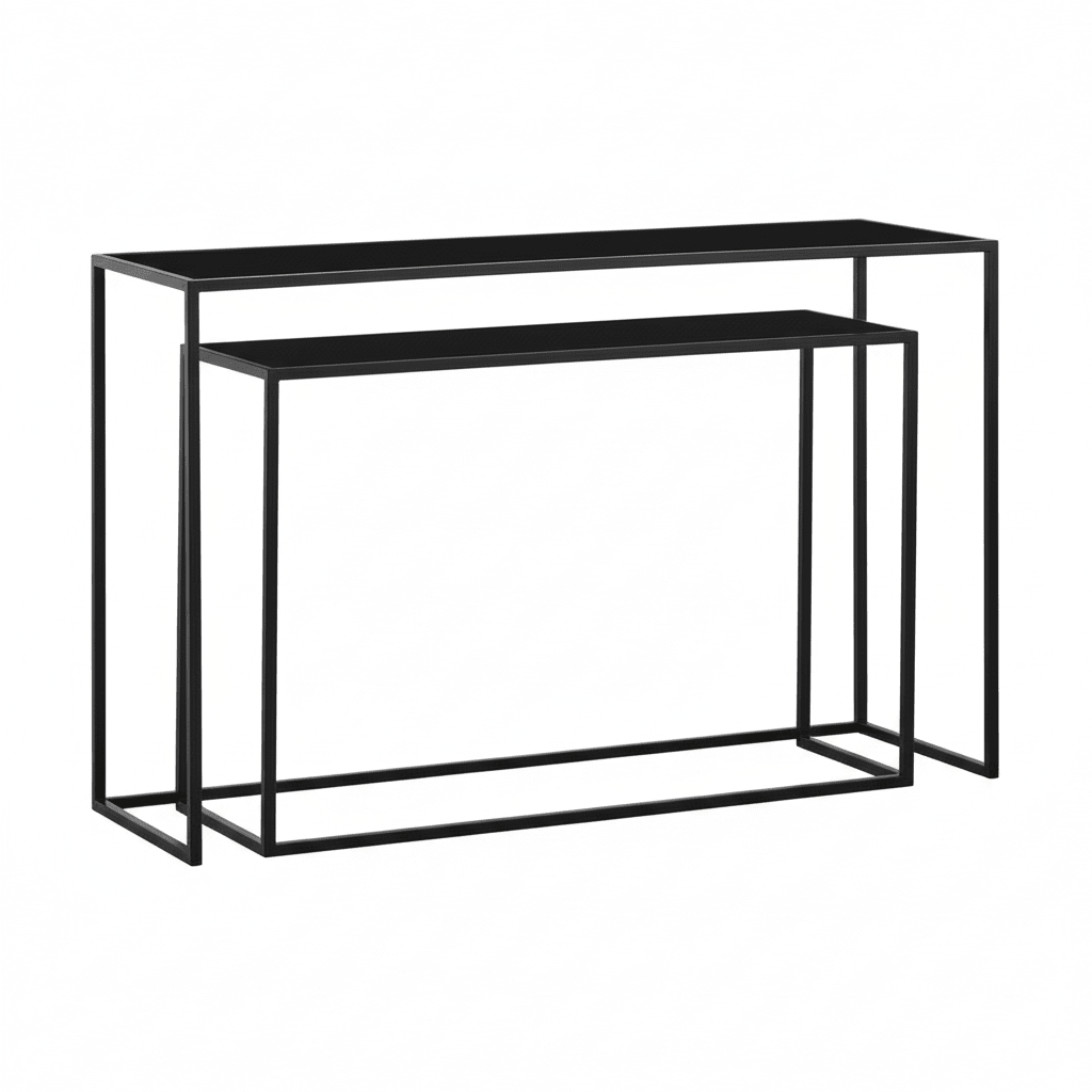 Avento Set Of Two Black Console Tables
