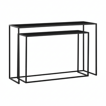 Avento Set Of Two Black Console Tables