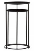 Avento Set Of Two Round Black Plant Stands