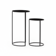 Avento Set Of Two Round Black Plant Stands