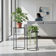 Avento Set Of Two Round Black Plant Stands