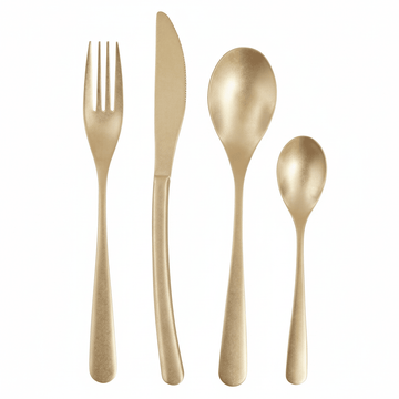 Avie 16 Piece Antique Gold Finish Cutlery Set