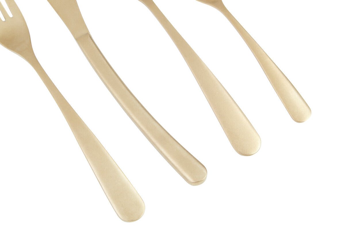 Avie 16 Piece Antique Gold Finish Cutlery Set