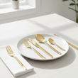 Avie 16 Piece Gold Finish Cutlery Set