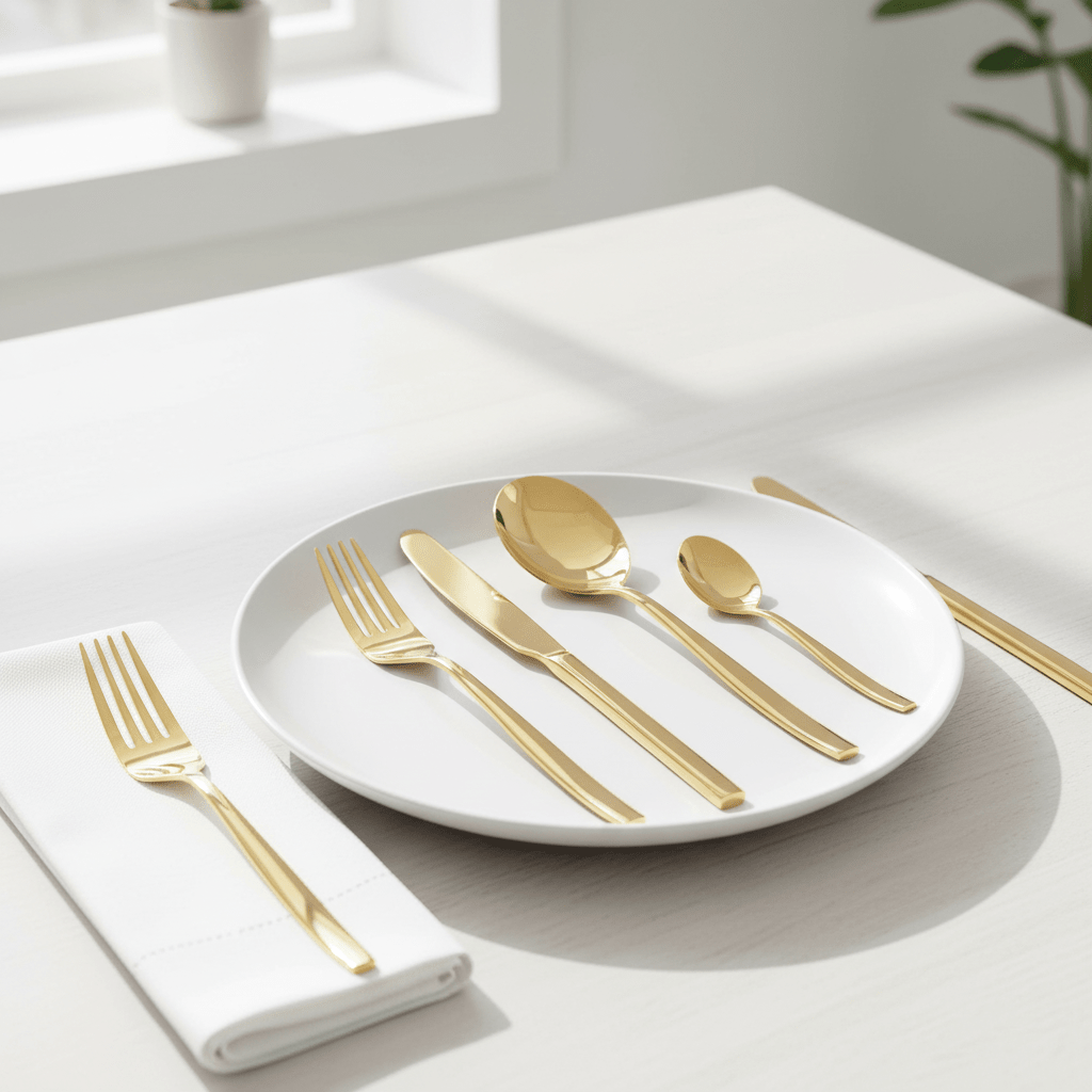 Avie 16 Piece Gold Finish Cutlery Set