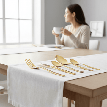 Avie 16 Piece Gold Finish Cutlery Set