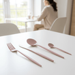 Avie 16 Piece Matte Pink Finish Cutlery Set