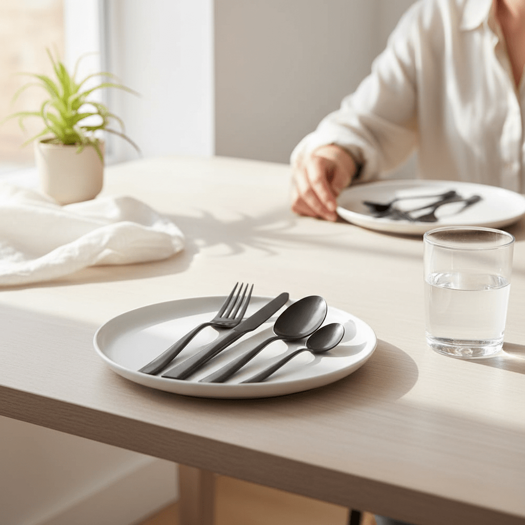 Avie 16 Piece Onyx Cutlery Set